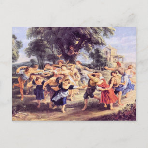 Cartão Postal Dança de Barn por Paul Rubens