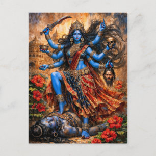 Cartão Postal Dança de Kali sobre Shiva