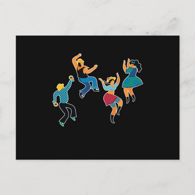 Cartão Postal Dança de linha Dançarinos linha dançarinos linha d (Frente)