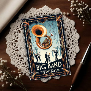 Cartão Postal Dança de Swing de Big Band Vintage