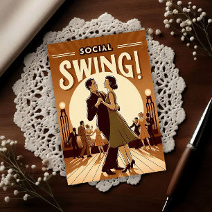 Cartão Postal Dança de Swing Social Vintage dos anos 1920
