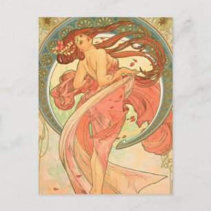 Cartão Postal Dança de Vintage por Alphonse Mucha