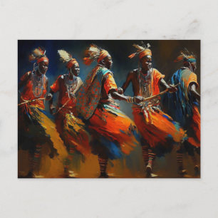 Cartão Postal Dança do Guerreiro Maasai África