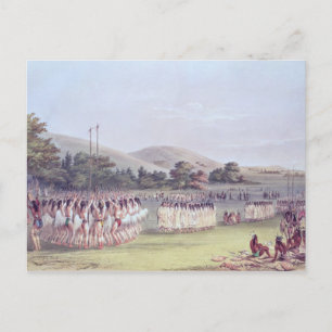 Cartão Postal Dança do Jogo de Bola Choctaw, 1834-35