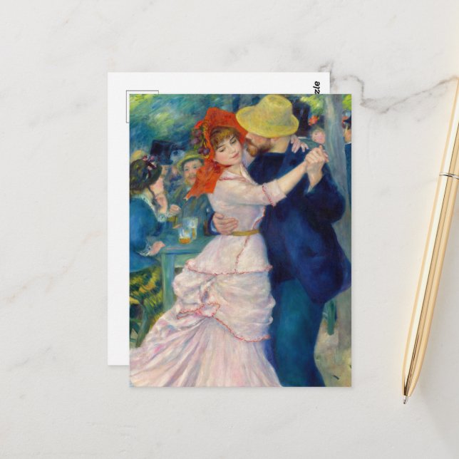 Cartão Postal Dança em Bougás por Pierre-Auguste Renoir (Frente/Verso In Situ)