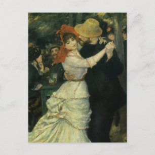 Cartão Postal Dança em Bougás por Pierre Renoir, Vintage Art