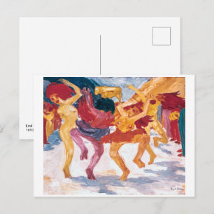 Cartão Postal Dança em Torno do Bezerro de Ouro Emil Nolde
