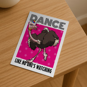 Cartão Postal Dança Engraçada de Ostrich Como se ninguém estives