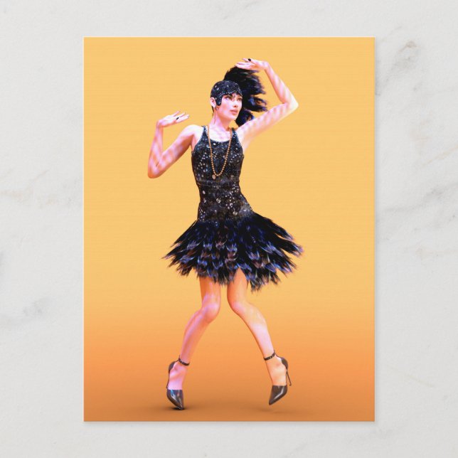 Cartão Postal Dança Flapper Vintage (Frente)