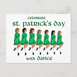 Cartão Postal Dança Irlandesa de Passo Celebra o Dia de São Patr