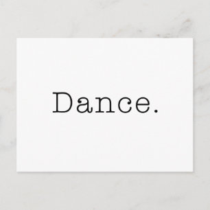 Cartão Postal Dança. Modelo de Citação de Dança Preta e Branca