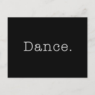 Cartão Postal Dança. Modelo preto e branco das citações da da