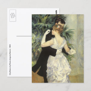 Cartão Postal Dança na Cidade por Pierre Renoir, Arte Fina Vinta