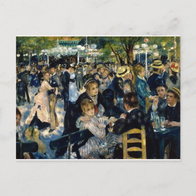 Cartão Postal Dança no Le Moulin de la Galette por Renoir (Frente)