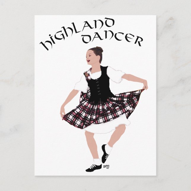 Cartão Postal Dançador de dança country escocesa (Frente)