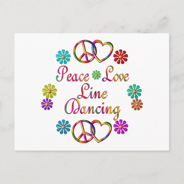 CARTÃO POSTAL DANÇAMENTO DE LINHA DE AMOR DE PAZ (Frente)