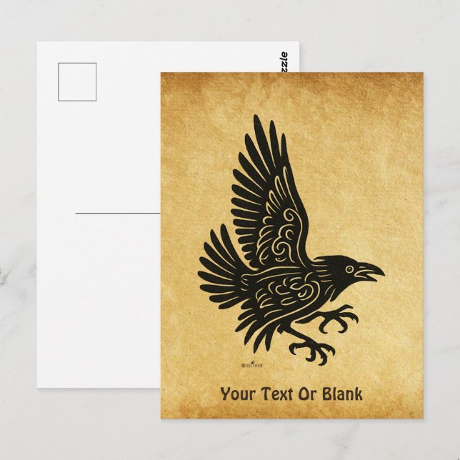 Cartão Postal Dançando Norse Raven (Frente/Verso)