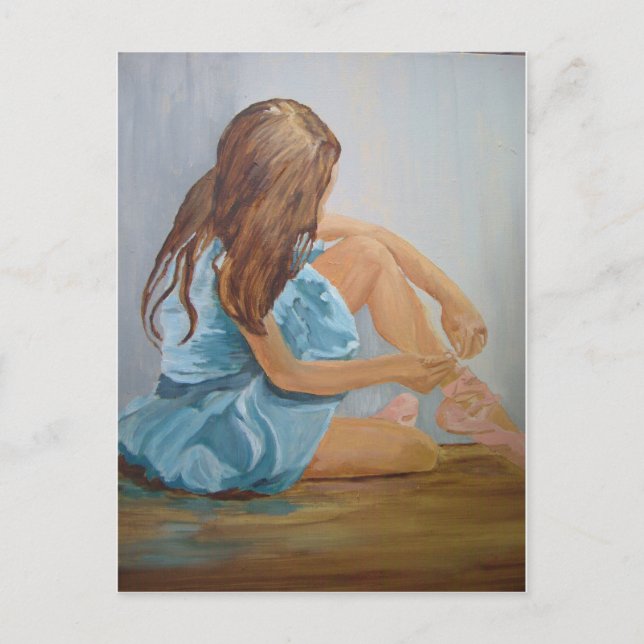 Cartão Postal dançarina cinderela balé em repouso (Frente)