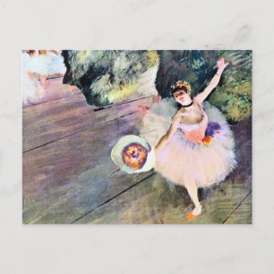 Cartão Postal Dançarina com Buquê de Flores por Edgar Degas
