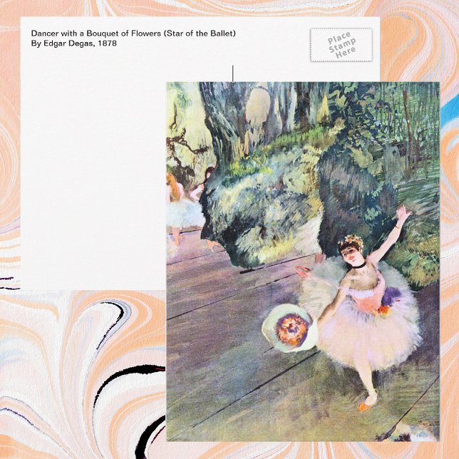 Cartão Postal Dançarina com Buquê de Flores por Edgar Degas (Criador carregado)