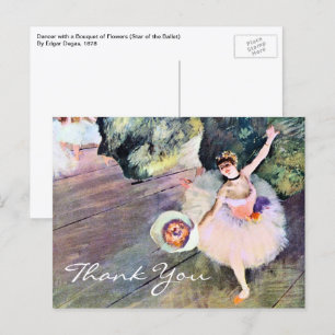 Cartão Postal Dançarina com um Buquê de Flores de Edgar Degas