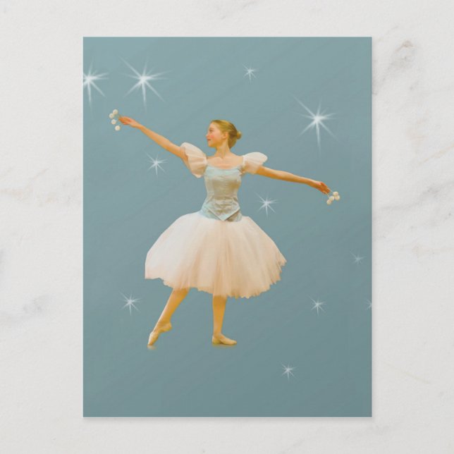 Cartão Postal Dançarina de Ballet com Castanholas (Frente)
