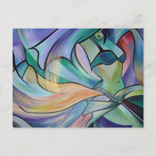 Cartão Postal Dançarina De Belly Do Médio Oriente Com Véus De Pa