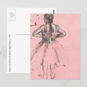 Cartão Postal Dançarina de costas, mãos nas ancas de Edgar Degas
