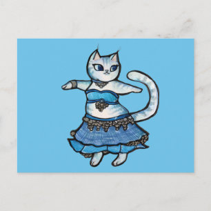 Cartão Postal Dançarina de Dança do Ventre de Gato Cinza