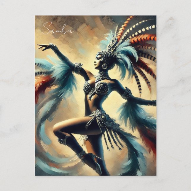 Cartão Postal Dançarina de Samba Brasileira (Frente)
