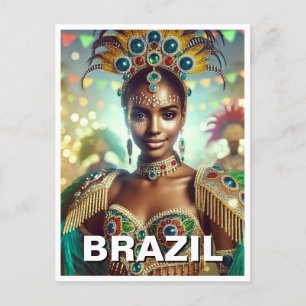 Cartão Postal Dançarina de Samba Brasileira