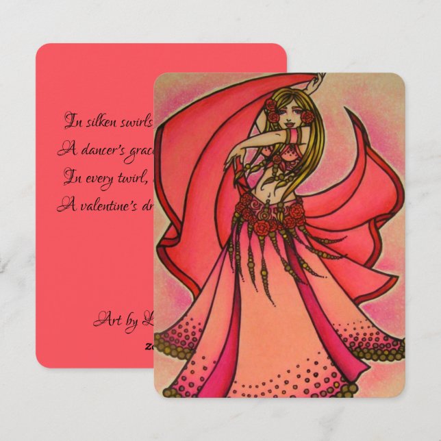 Cartão Postal Dançarina do Ventre de São Valentim (Frente/Verso)