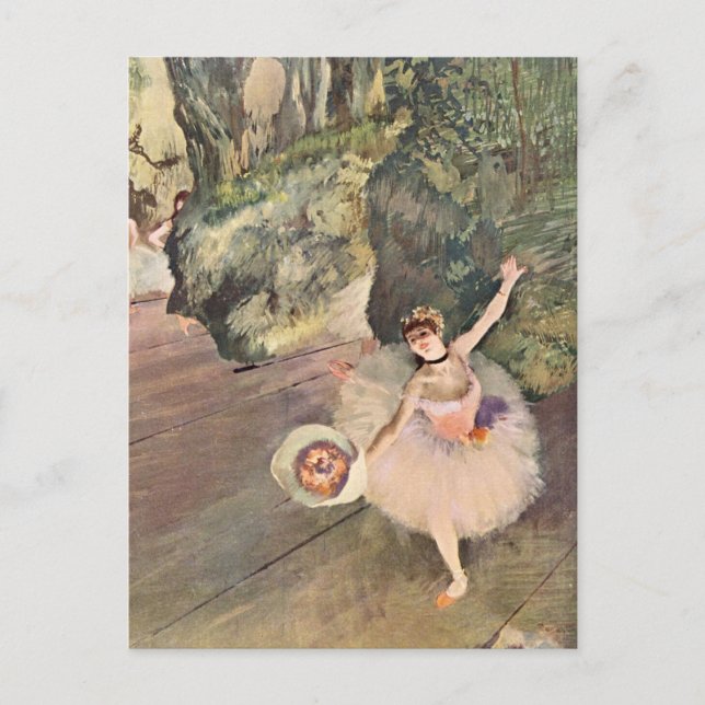 Cartão Postal Dançarina / Estrela do Balé - Pintura de Degas (Frente)
