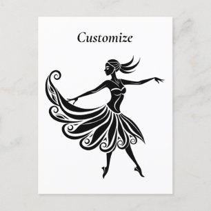 Cartão Postal Dançarino Africano Silhouette Art Thunder_Thunder_