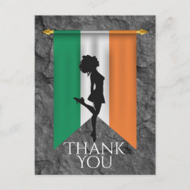 Cartão Postal Dançarino Irlandês e Bandeira da Irlanda Dança Obr