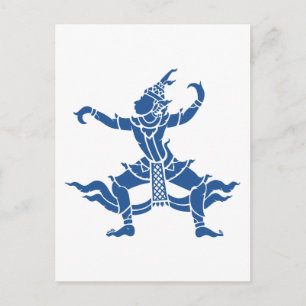 Cartão Postal Dançarino Tailandês ⚠ Sinal ⚠ Tailândia