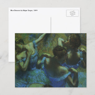 Cartão Postal Dançarinos azuis por Edgar Degas, Impressionismo 