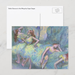 Cartão Postal Dançarinos balés nas Asas por Edgar Degas