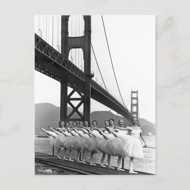 Cartão Postal Dançarinos de golden gate bridge (Frente)