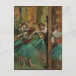 Cartão Postal Dançarinos rosa e verde de Edgar Degas