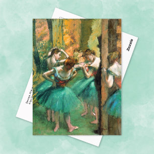 Cartão Postal Dançarinos Rosa e Verde Edgar Degas