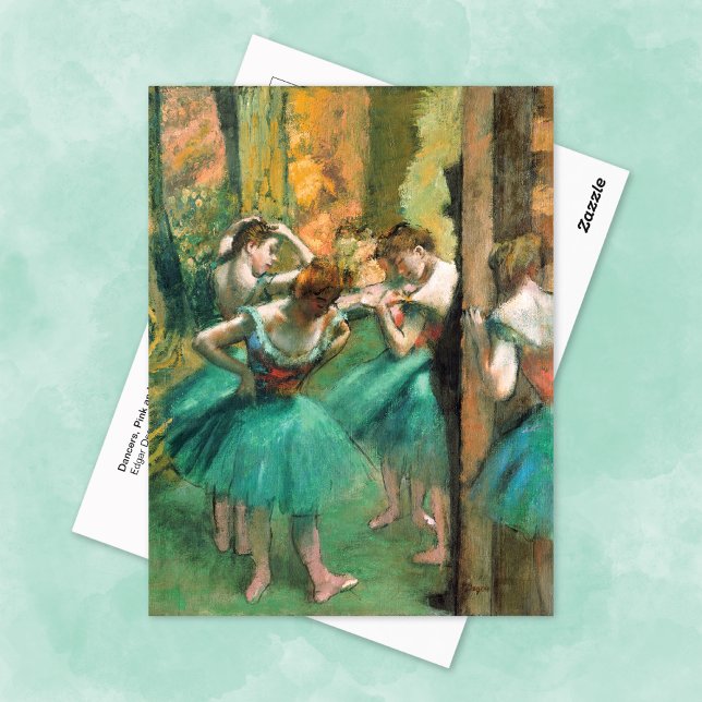 Cartão Postal Dançarinos Rosa e Verde Edgar Degas (Criador carregado)