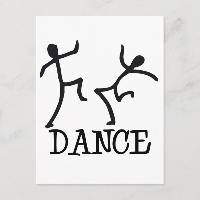 Cartão Postal Dance Stick Figures (Frente)