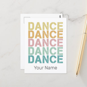 Cartão Postal Dance Vintage Lettering Para Retro Disco House