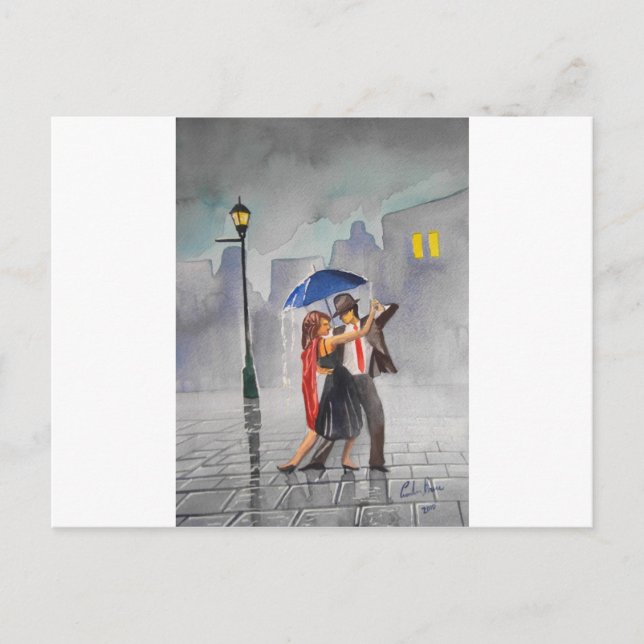 CARTÃO POSTAL DANCING CASAL UMBRELLA (Frente)