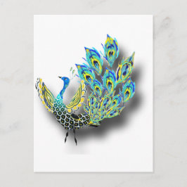Cartão Postal Dancing Peacock