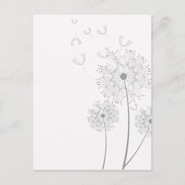Cartão Postal Dandelion Blossoms Vinha Chá de casamento Romântic (Frente)