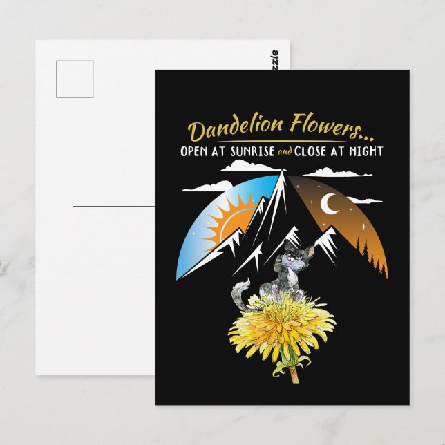Cartão Postal Dandelion Flower Facts - Nature Lover (Frente/Verso)