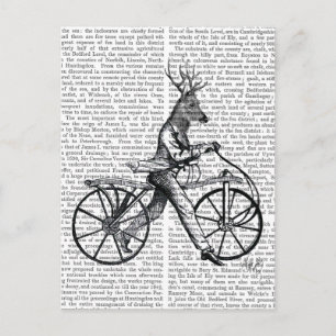 Cartão Postal Dandy Deer na Bicicleta Vintage