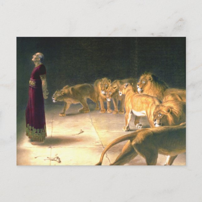 Cartão Postal Daniel Answer To King In Lions Den Briton Riviere (Frente)